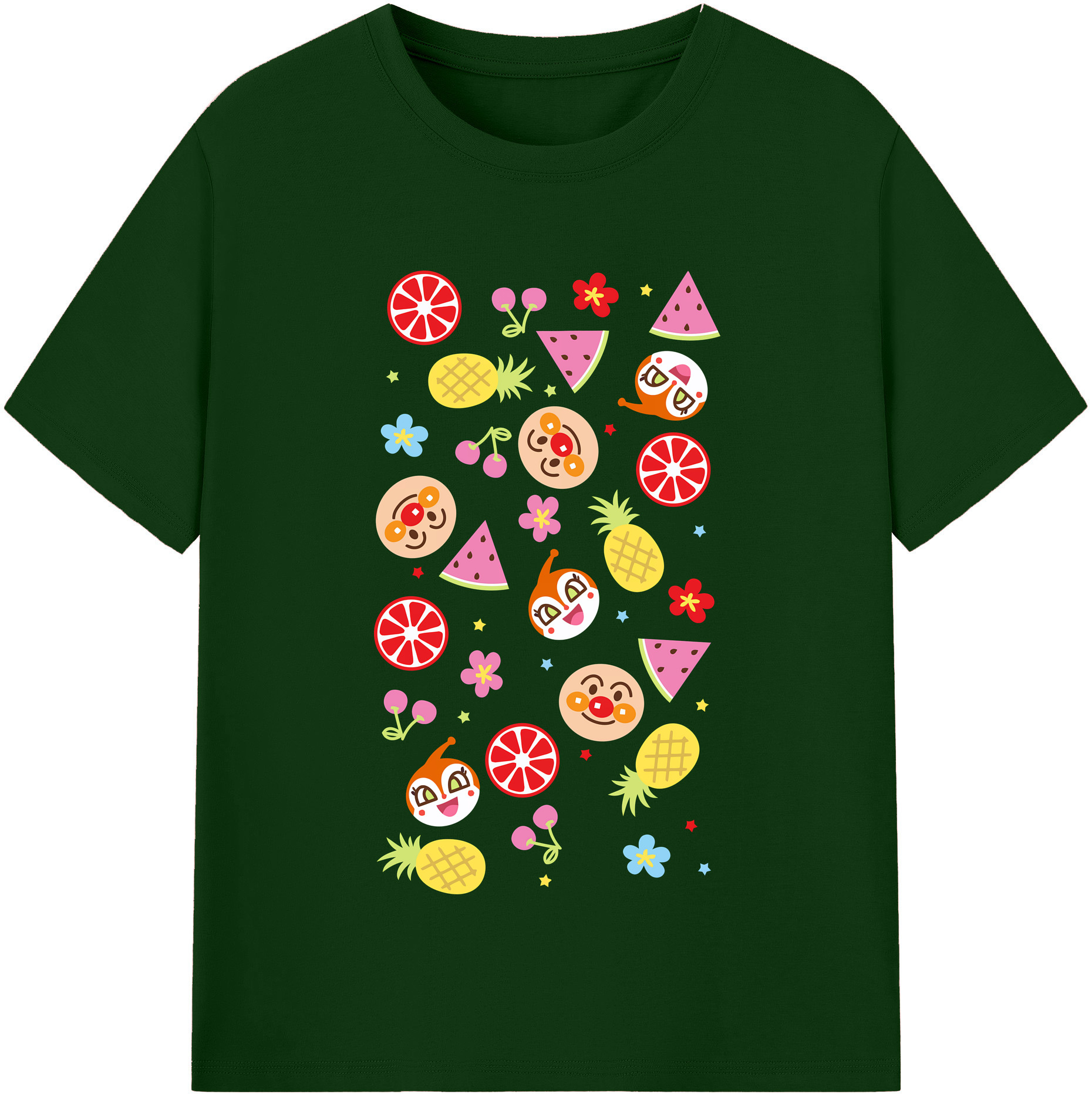 （画像用） アンパンマン Anpanman 綿100％半袖Tシャツ（フロントプリント）